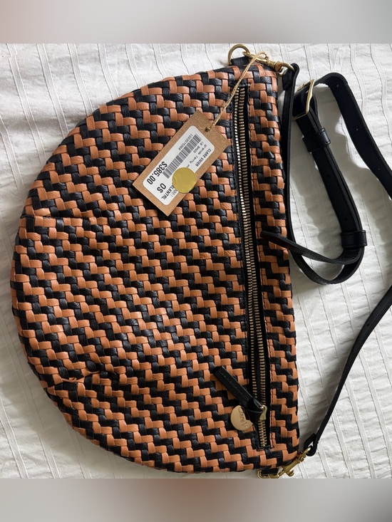 Clare V Handbags - NWT Clare V Black and Tan Woven Leather Grande Fanny Crossbody